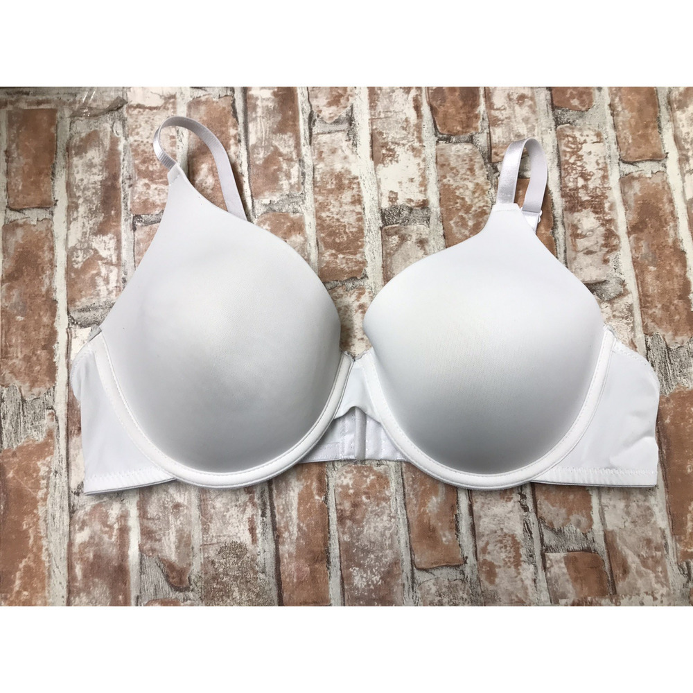 No Boundaries T-Shirt Bra 40C White Adjustable Straps Supportive Fit Solid NoBo